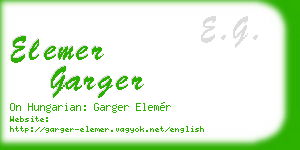 elemer garger business card